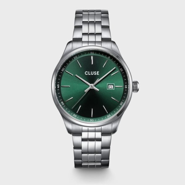 Aravis 3-Hand Watch, Green, Silver Colour