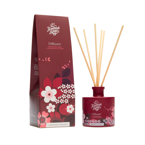 Handmade Soap Company Reed Fragrance Diffuser - Coriander Seed, Geranium & Vetiver | 200ml